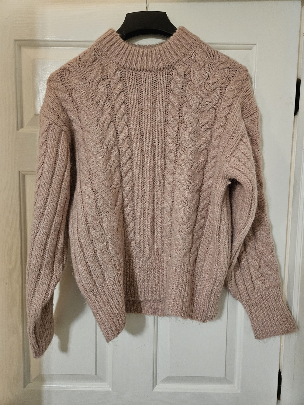a new day Dusty Pink Cable Knit Crew Neck Sweater NWT Size M